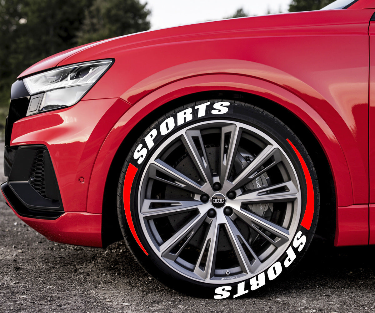SPORTS Car Motorcycle Tire Letter Sticker