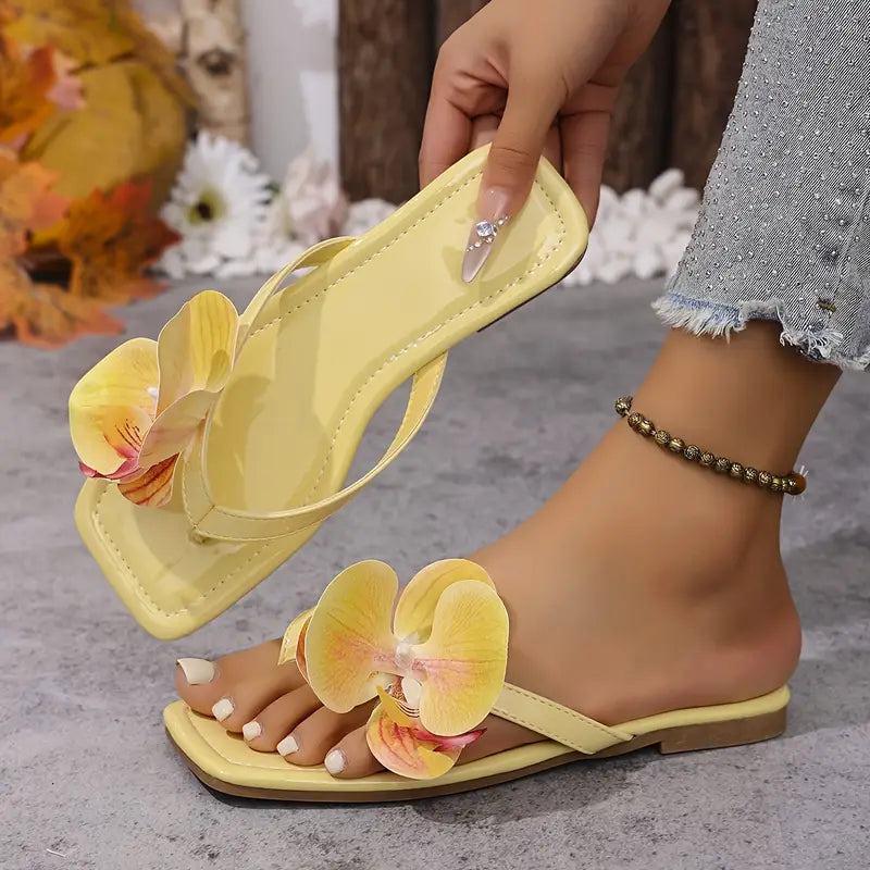 Floral Embellished Slip-On Sandals