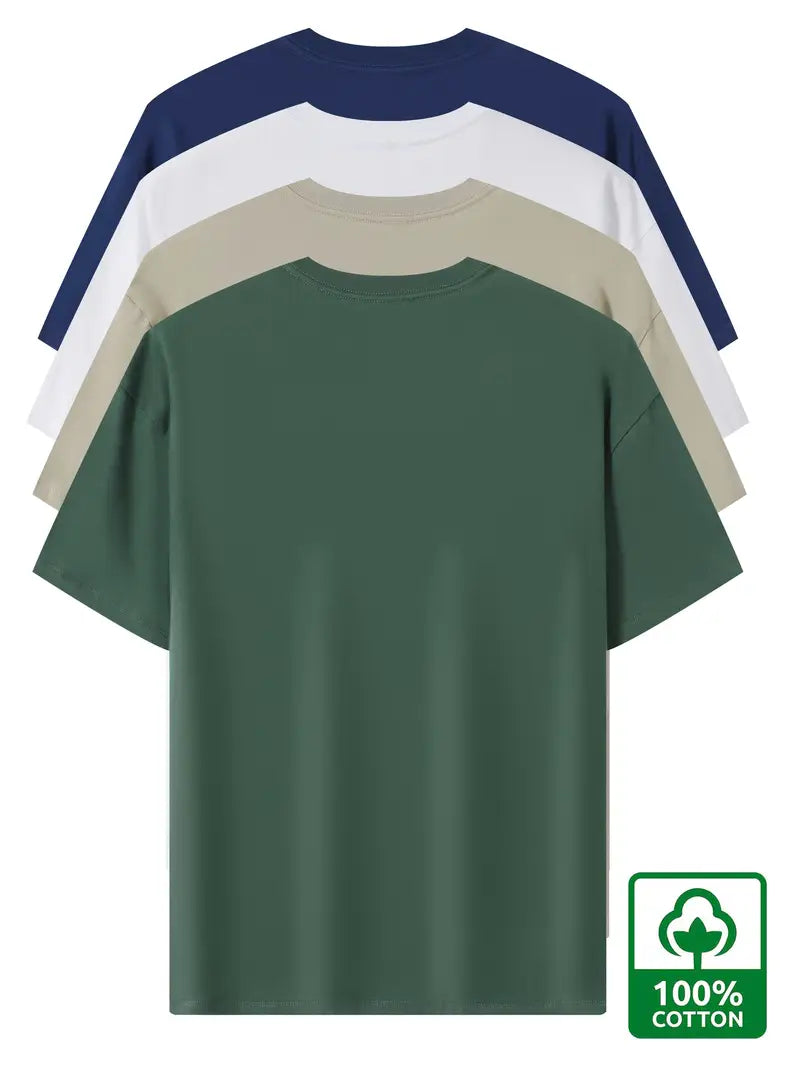 4pcs Premium Cotton T-Shirts Assorted