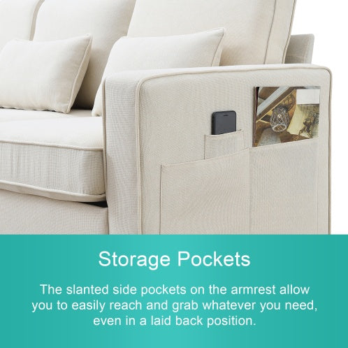 Seater Modern Linen Fabric Sofa