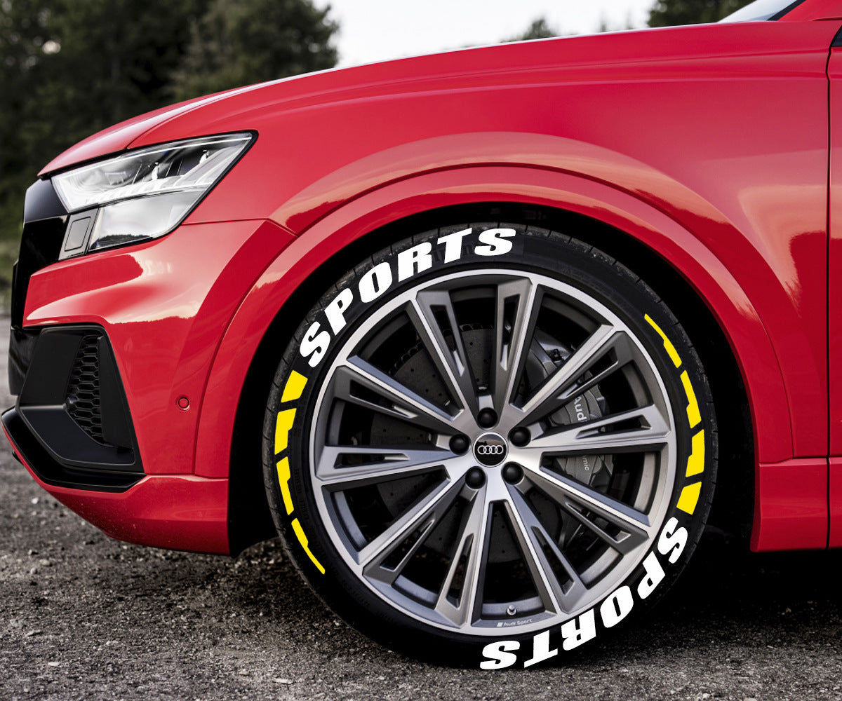 SPORTS Car Motorcycle Tire Letter Sticker