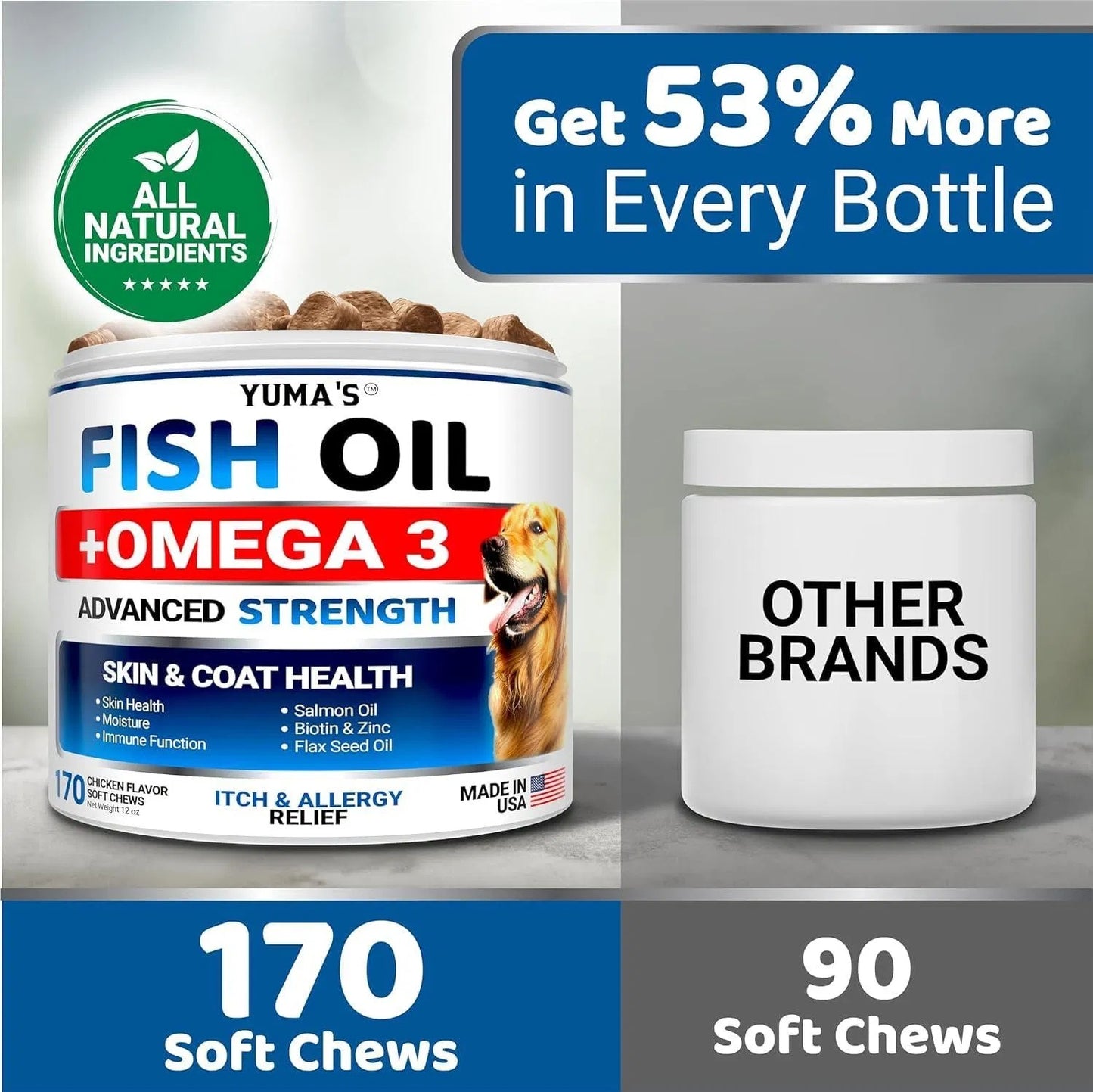 2 Pack Omega 3 Fish Oil For Dogs Skin And Coat Supplement Dry & Itchy Skin Relief