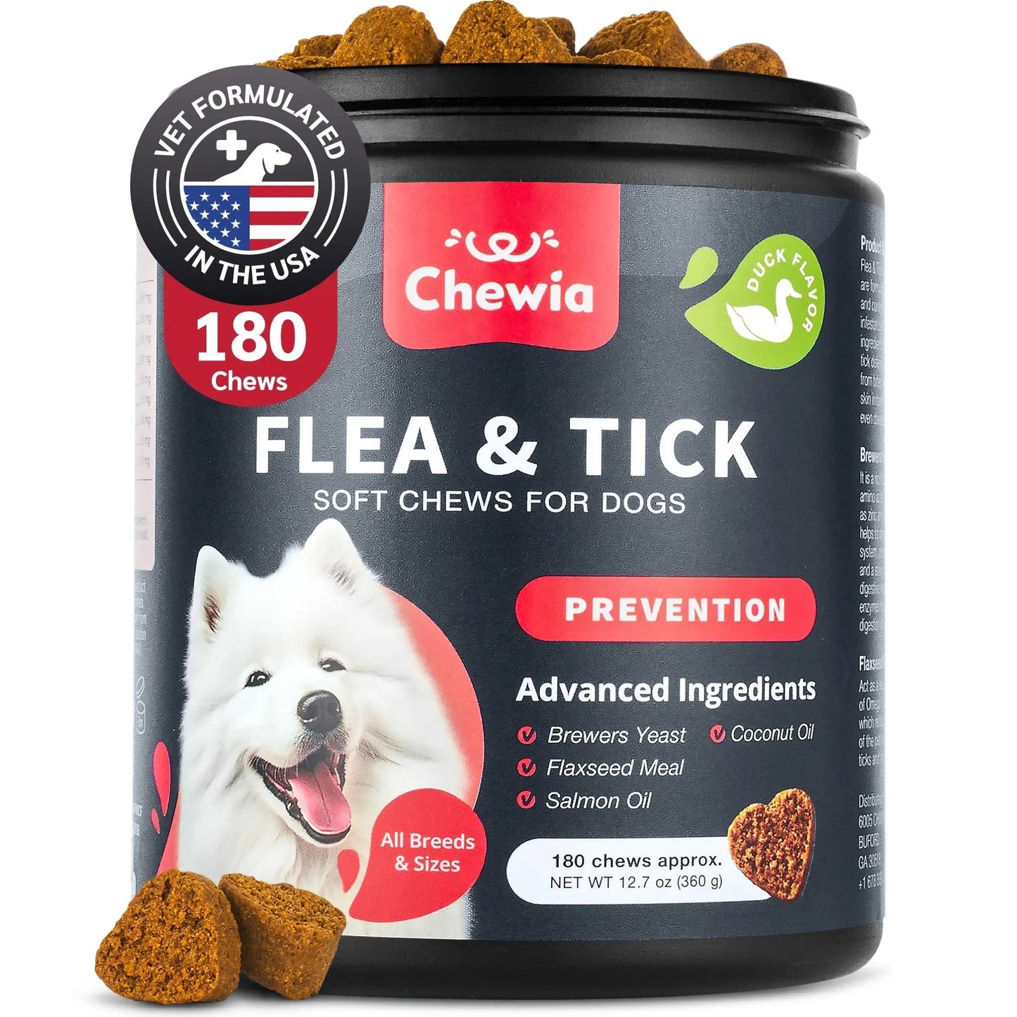 Dog Flea & Tick Control Soft Treats Immune Support Supplement