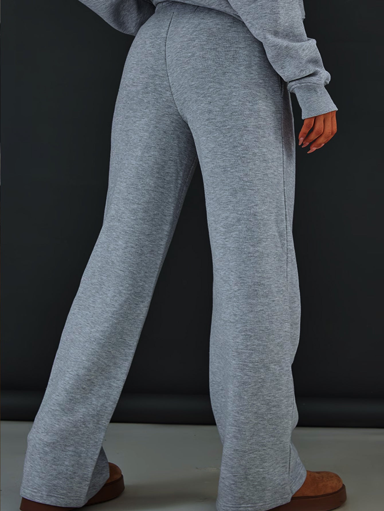 Velvet Hooded Sweatshirt And Sweatpants Two-piece Set