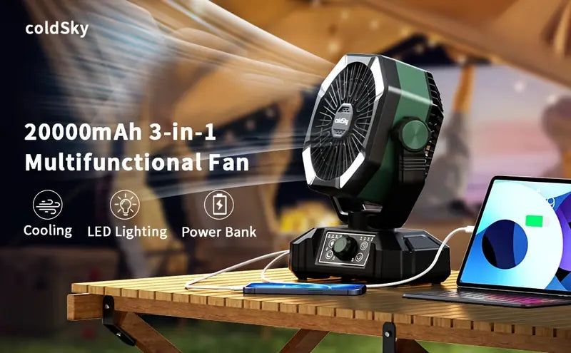20000mAh Battery Powered Camping Fan