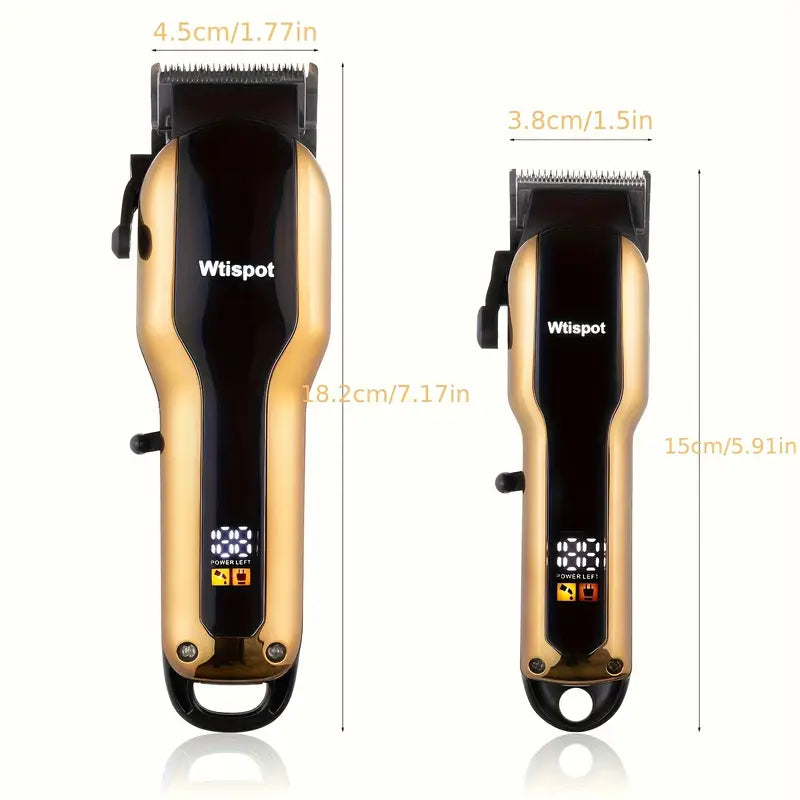 3pcs/se 1pc/sett Men's Professional Golden Hair Clipper & Trimmer Set