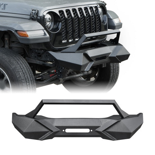 X Style Front Bumper With Winch Plate Compatible With Wrangler JK 2007-2018 JL 2018