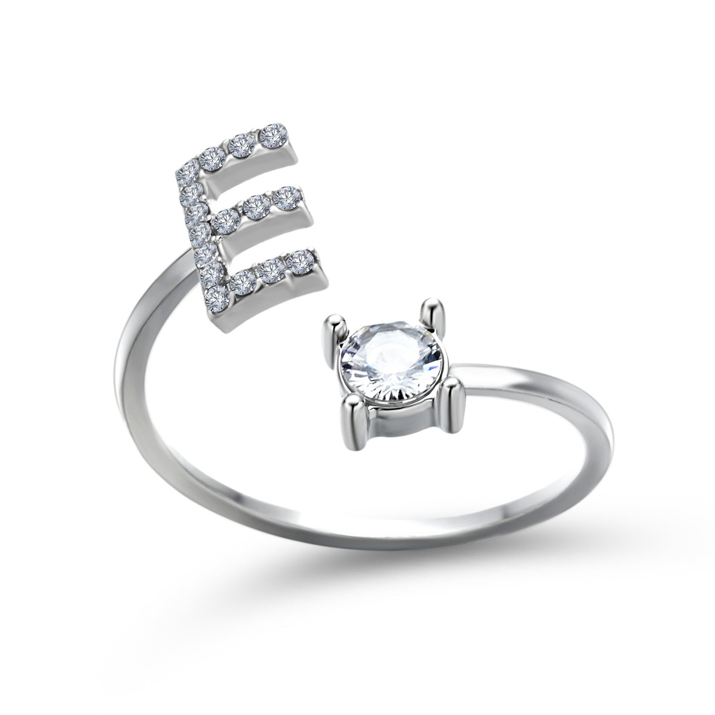 Design Adjustable 26 Initial Letter Ring Fashion Jewelry