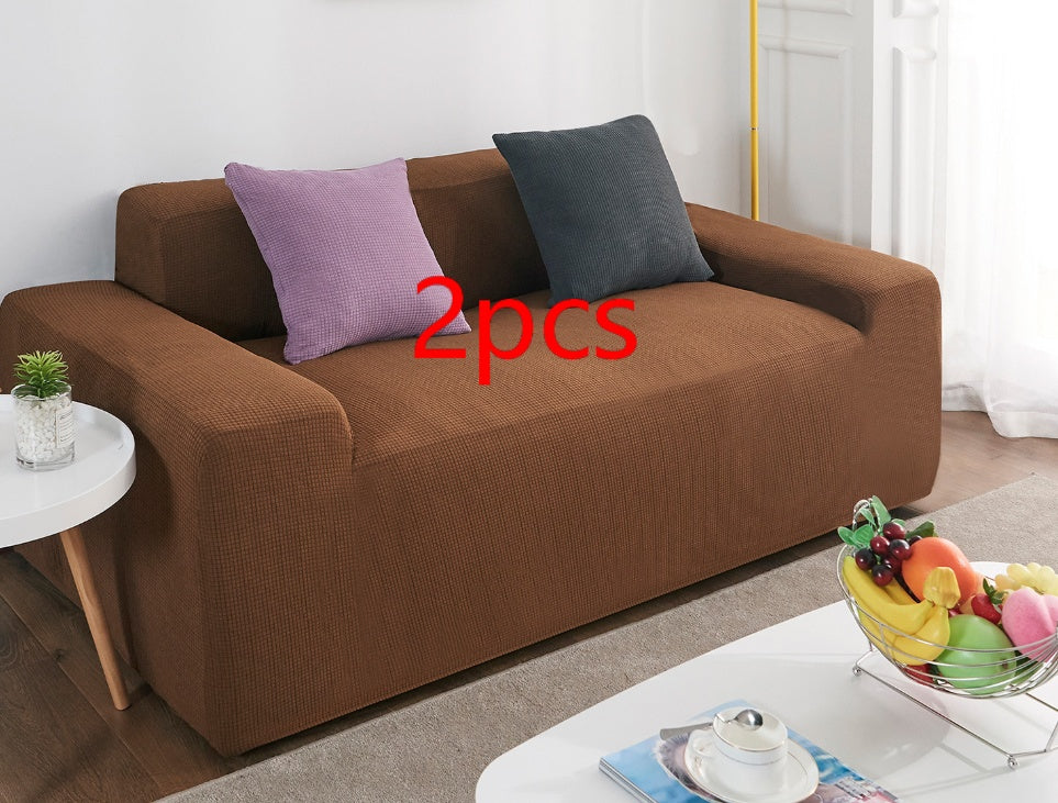 Waterproof Polar Fleece Solid Color Bomb Cover Sofa Slipcover