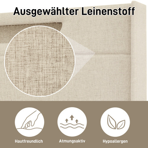 Stauraumbett 160x200 Aus Leinen Mit Lattenrost Keine Matratze