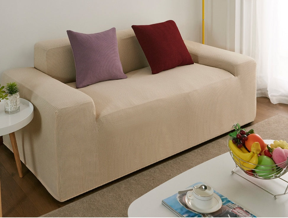 Waterproof Polar Fleece Solid Color Bomb Cover Sofa Slipcover
