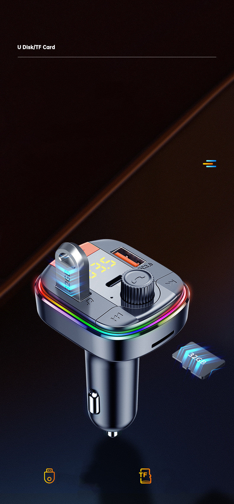 832 Car Mp3 Player Charger