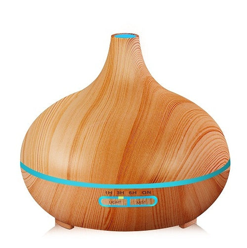 Full Wood Grain Remote Control Aromatherapy Humidifier Lamp