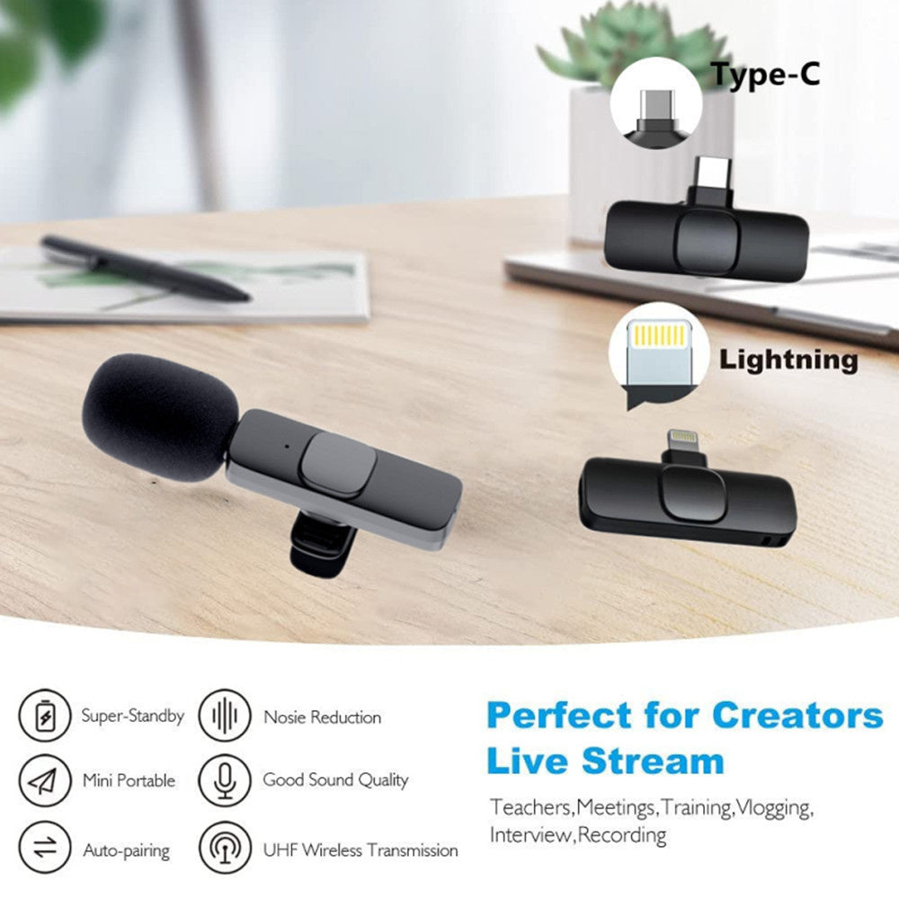 Wireless Lavalier Microphone Portable Audio Video