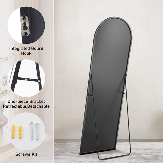 Wall Mirror With Stand Aluminum Alloy Thin Frame