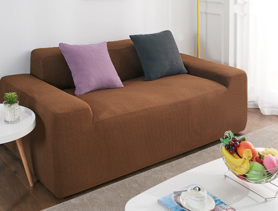 Waterproof Polar Fleece Solid Color Bomb Cover Sofa Slipcover