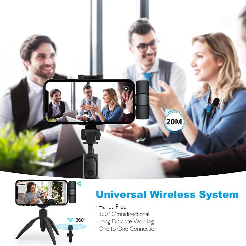 Wireless Lavalier Microphone Portable Audio Video