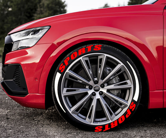 SPORTS Car Motorcycle Tire Letter Sticker