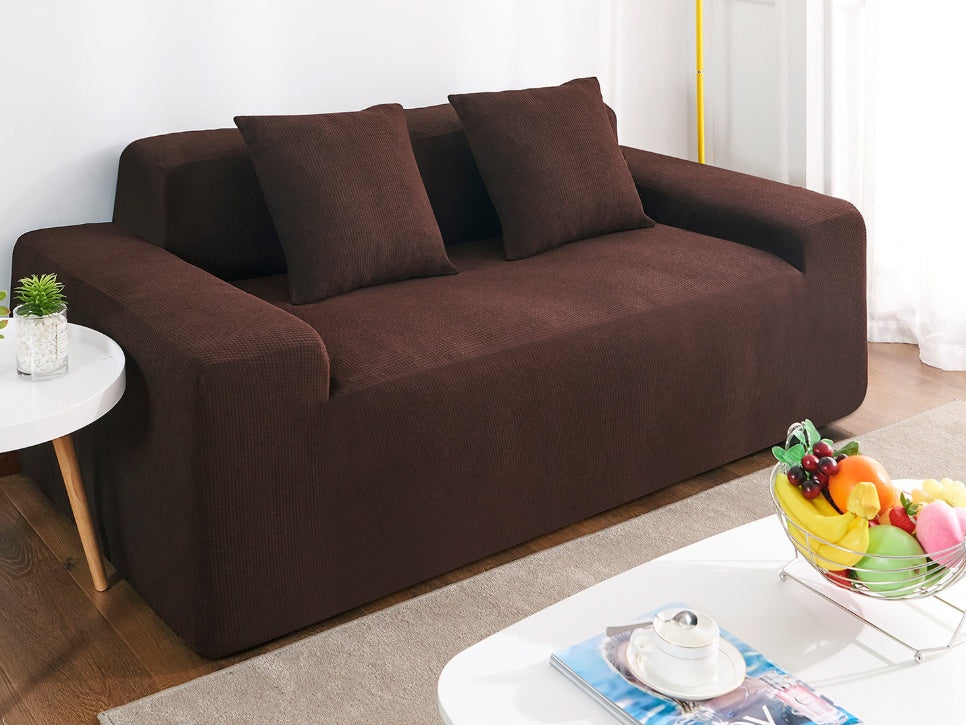 Waterproof Polar Fleece Solid Color Bomb Cover Sofa Slipcover