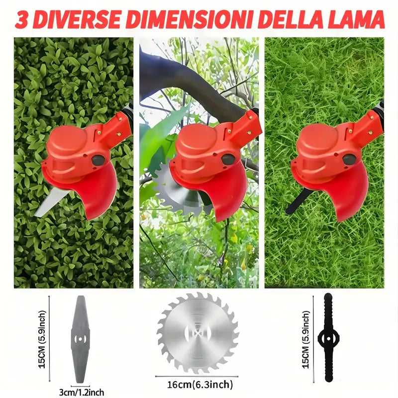 Portable Home Cordless Electric Lawn Mower, Yard Weeder/Cordless Lawn Mower with 3 Models Of Blades