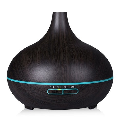 Full Wood Grain Remote Control Aromatherapy Humidifier Lamp