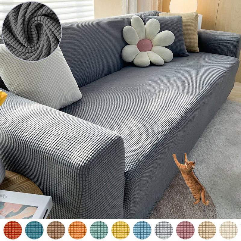 Waterproof Polar Fleece Solid Color Bomb Cover Sofa Slipcover