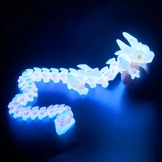 3D Printed Glow-in-the-Dark Crystal Dragon Statue