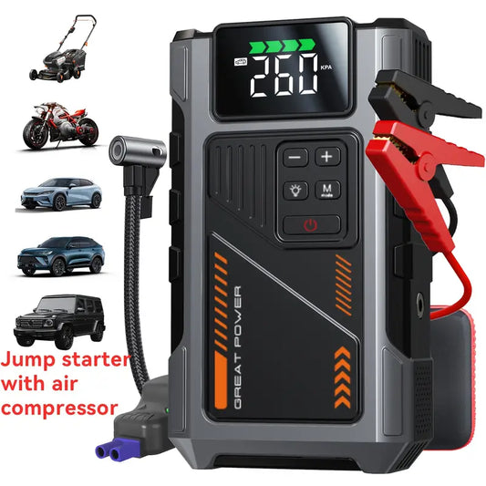 3500A Portable Wireless Car Air Compressor Jump Starter with Air Compressor, Battery Jump Starter Portable Peak
