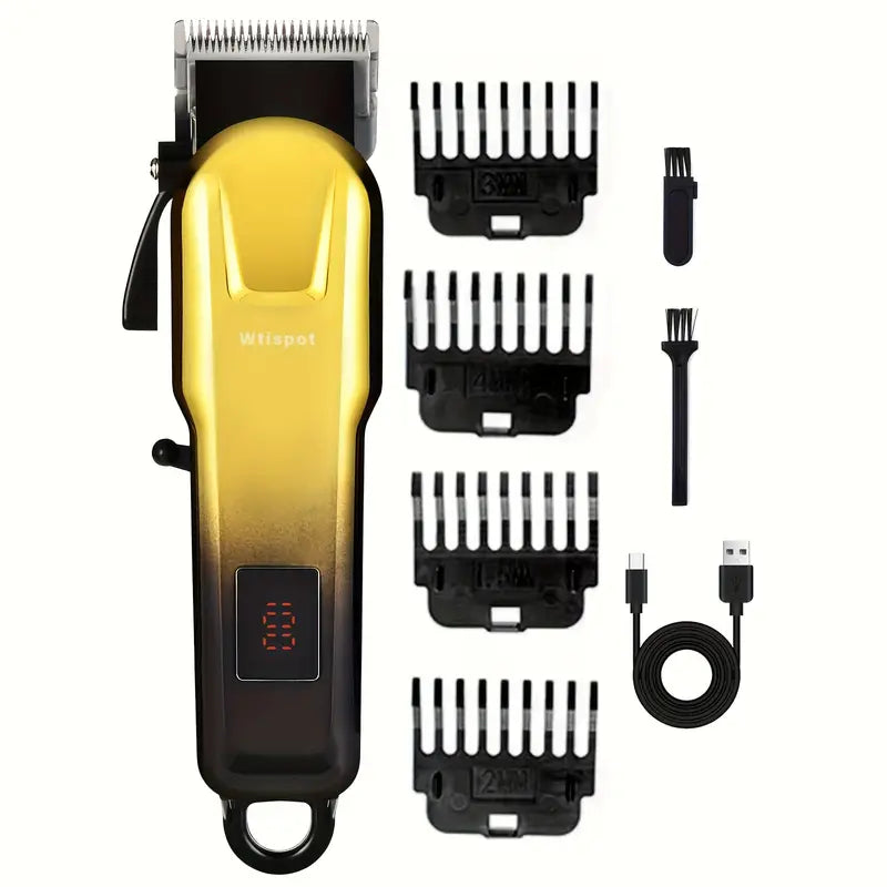 3pcs/se 1pc/sett Men's Professional Golden Hair Clipper & Trimmer Set