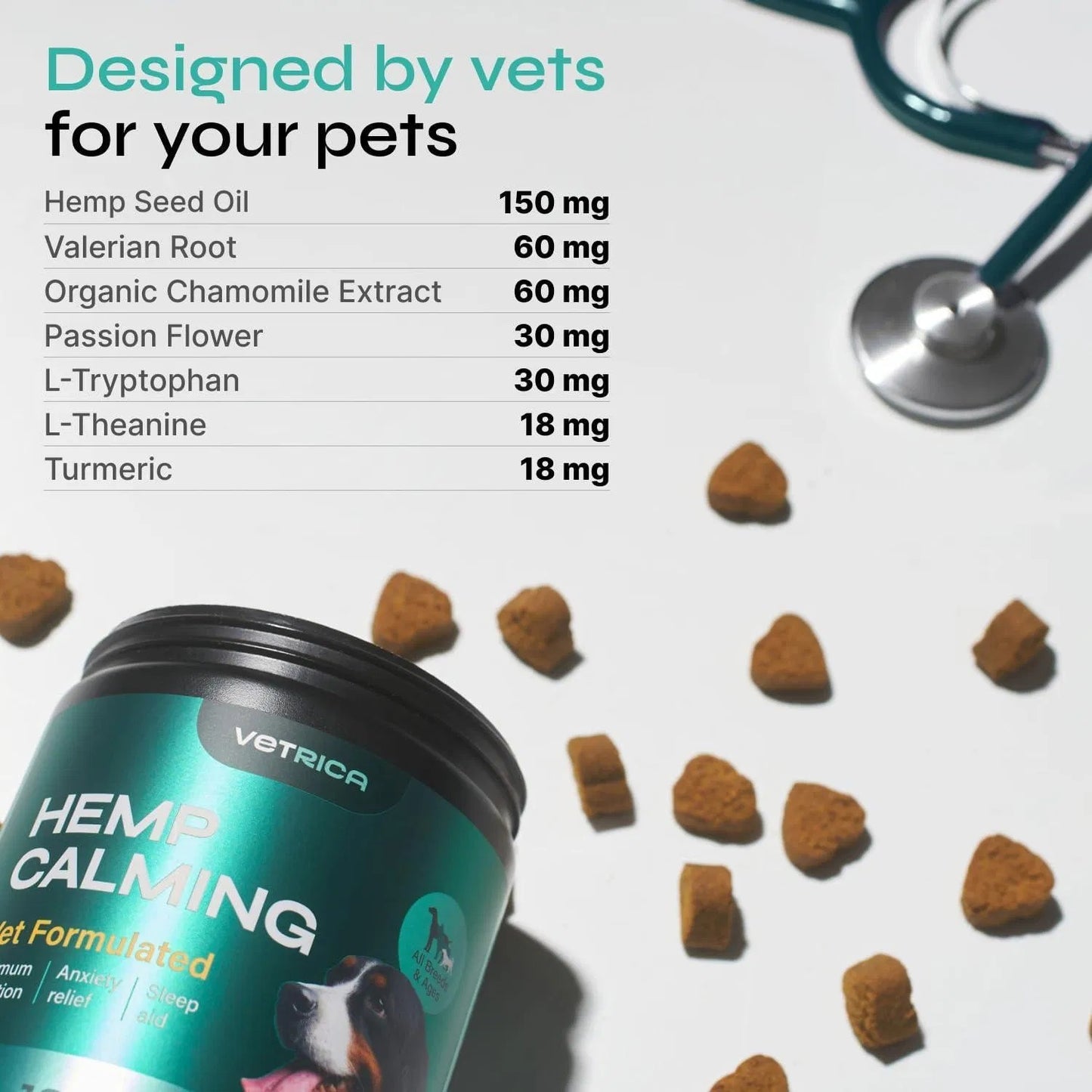 Calming Chews For Dogs Anxiety Relief 130 Chews Hemp Calming Chews For Dogs