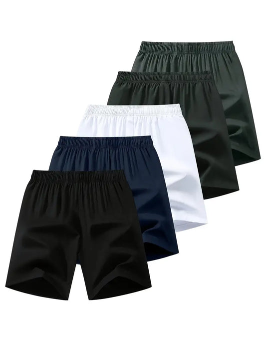 5pcs Men's Athletic Drawstring Shorts -