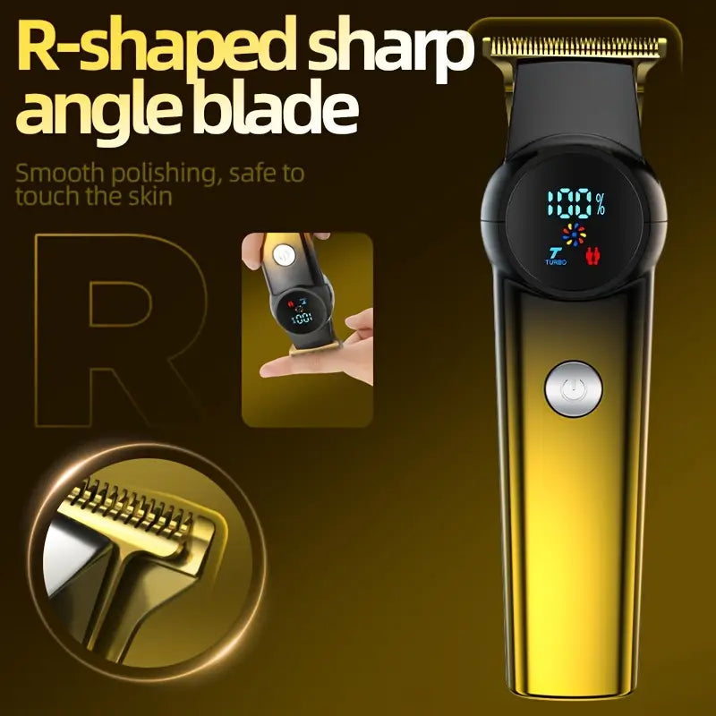 3pcs/se 1pc/sett Men's Professional Golden Hair Clipper & Trimmer Set