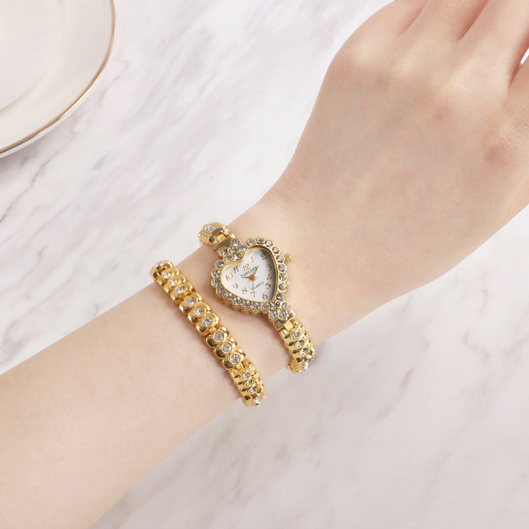 Watch Heart-shaped Rhinestone