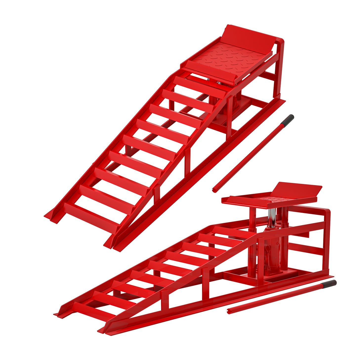 2 Pack Hydraulic Car Ramps 5T 11000lbs Low Profile