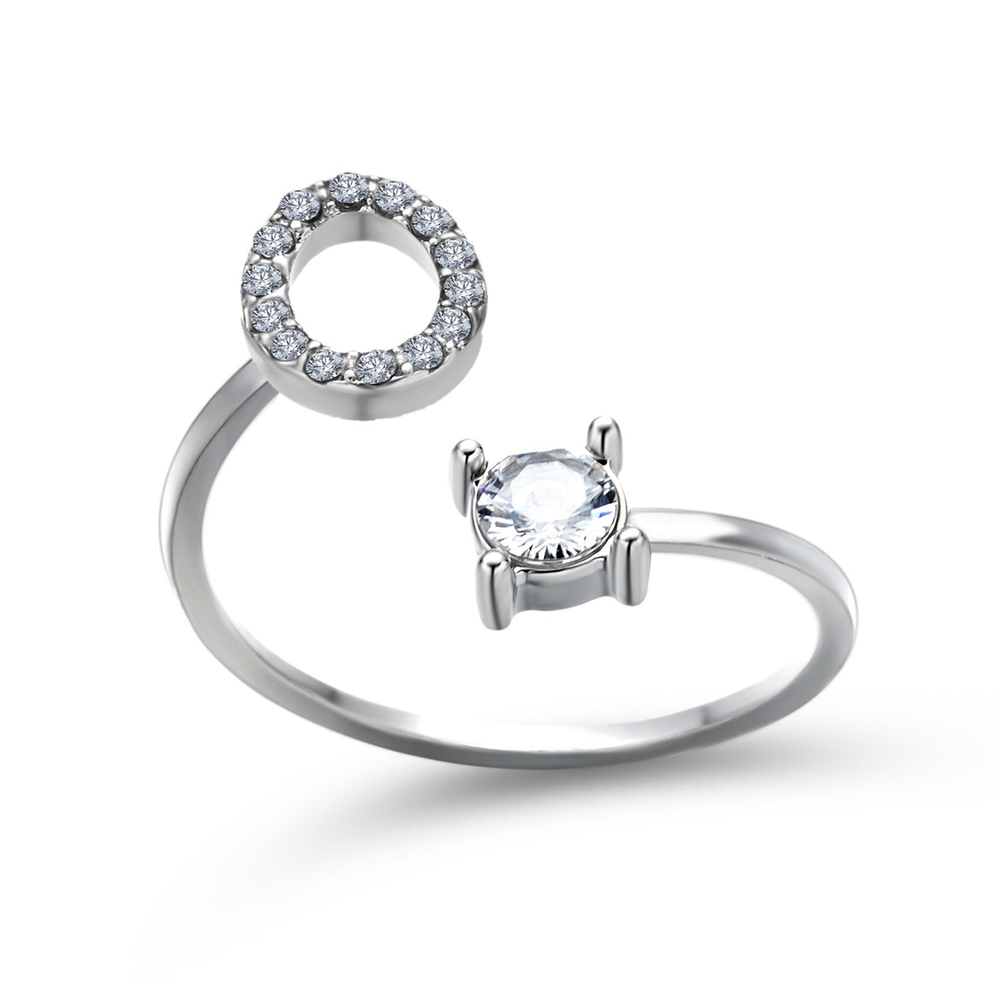 Design Adjustable 26 Initial Letter Ring Fashion Jewelry
