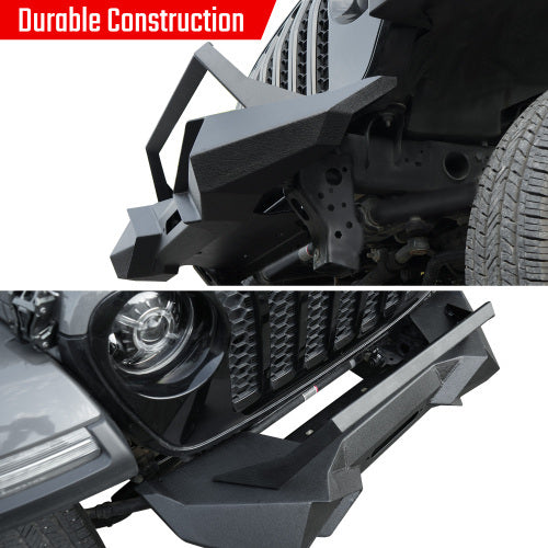 X Style Front Bumper With Winch Plate Compatible With Wrangler JK 2007-2018 JL 2018