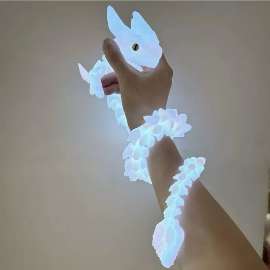 3D Printed Glow-in-the-Dark Crystal Dragon Statue