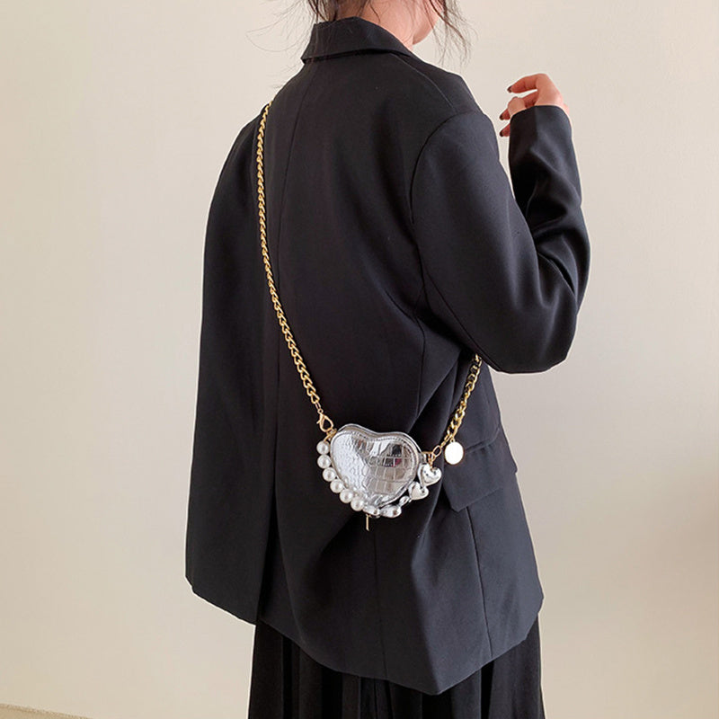 Mini Love-shape Pearls Handbag