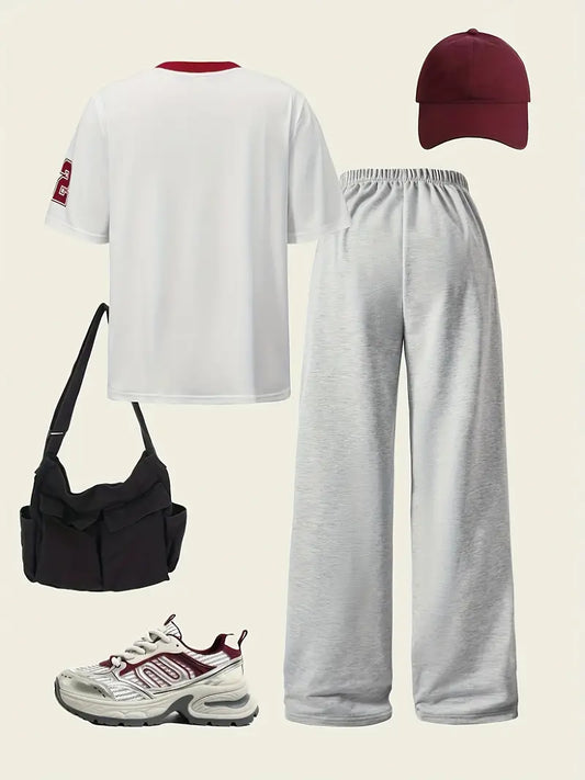 Women'S Casual T-Shirt & Jogger Pants Set