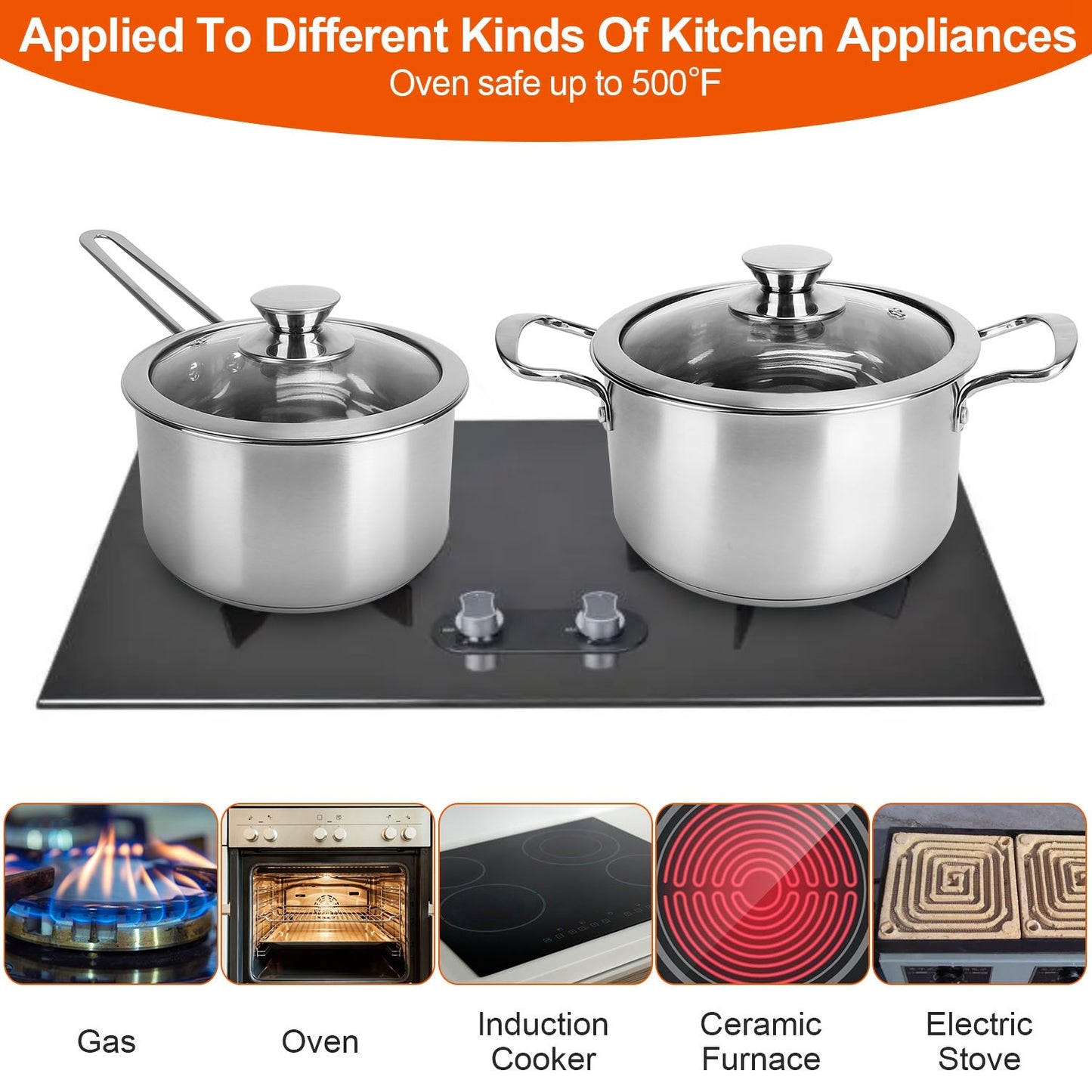 4Pcs Stainless Steel Cookware set