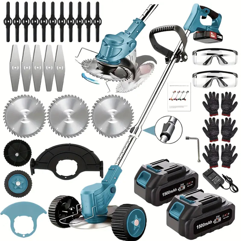 Portable Home Cordless Electric Lawn Mower, Yard Weeder/Cordless Lawn Mower with 3 Models Of Blades