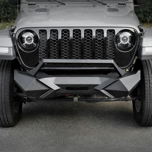 X Style Front Bumper With Winch Plate Compatible With Wrangler JK 2007-2018 JL 2018