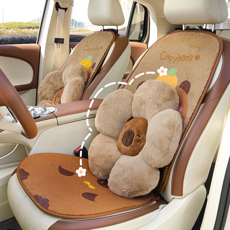 Four Seasons Universal Plush Automotive Headrest Lumbar Support Pillow
