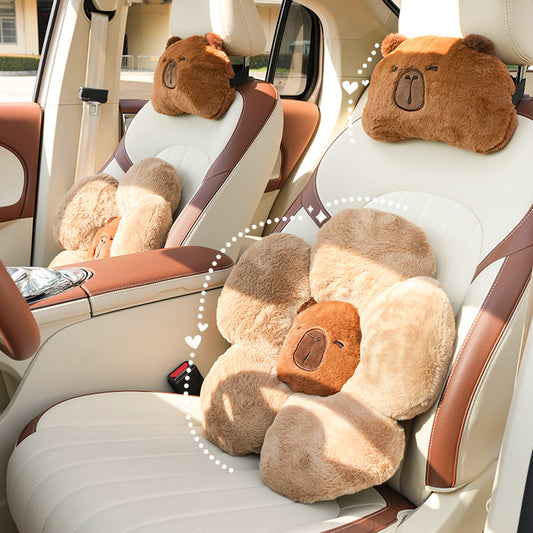 Four Seasons Universal Plush Automotive Headrest Lumbar Support Pillow