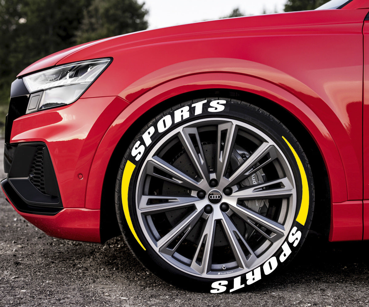 SPORTS Car Motorcycle Tire Letter Sticker