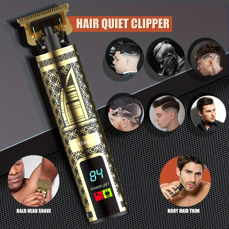 3pcs/se 1pc/sett Men's Professional Golden Hair Clipper & Trimmer Set