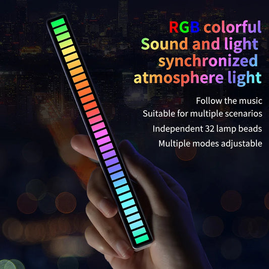RGB Ambient Pickup Rhythm Lamp Music USB Adjustabl Automotivo