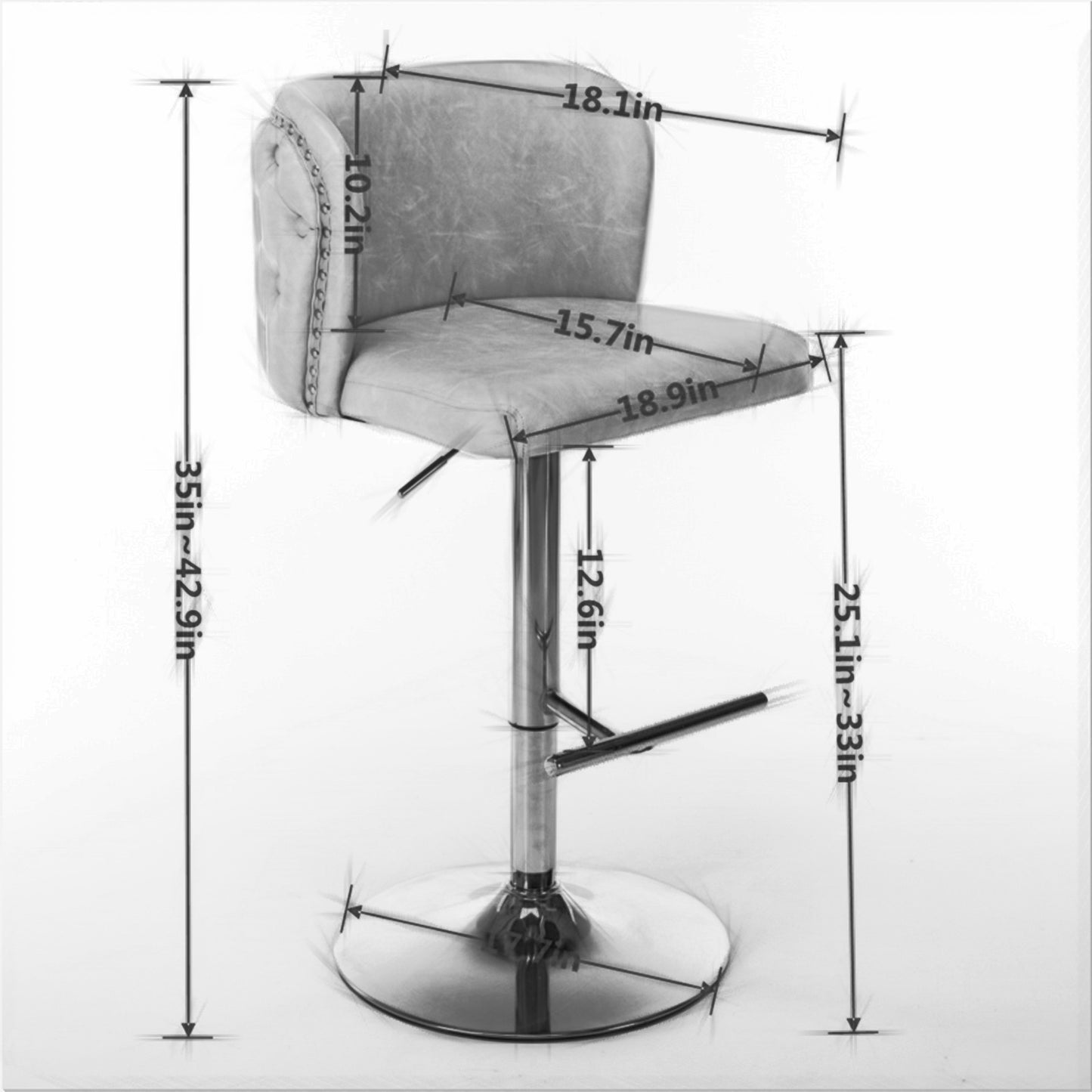 A A Furniture Swivel Barstools Adjustable Height