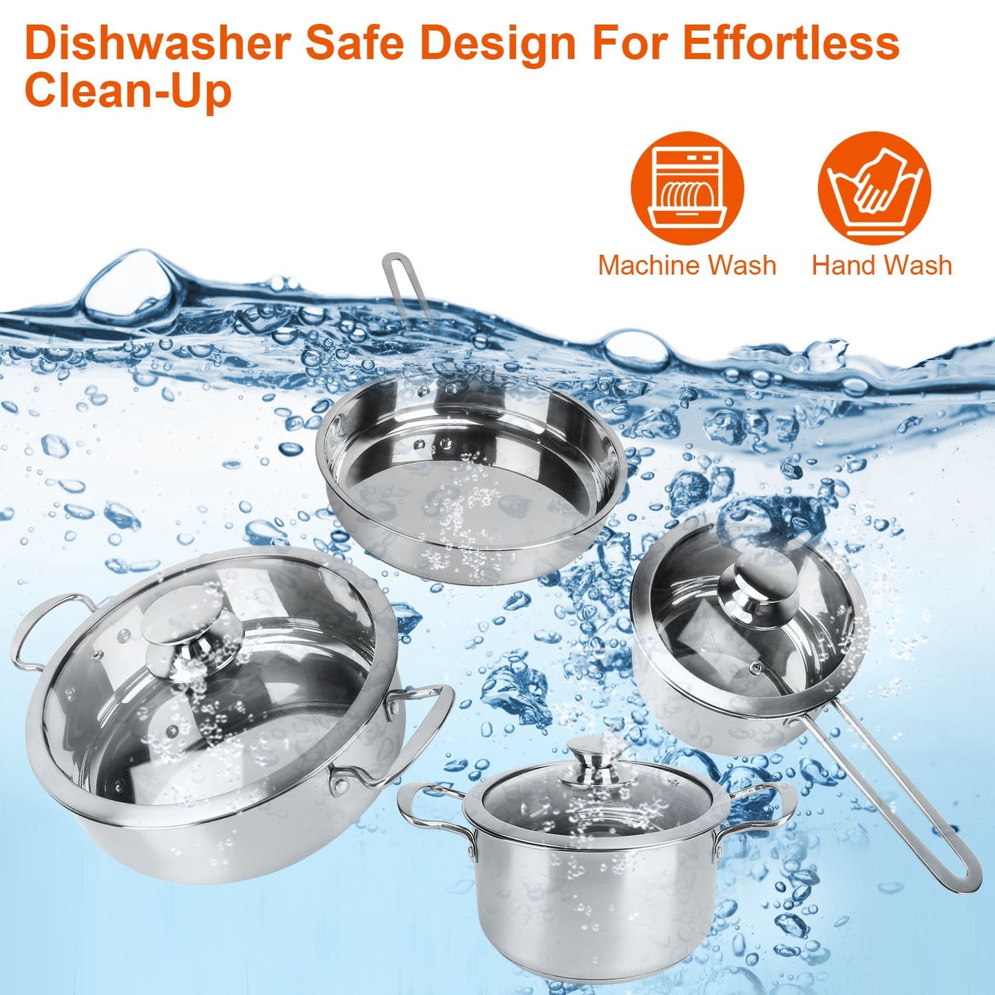 4Pcs Stainless Steel Cookware set