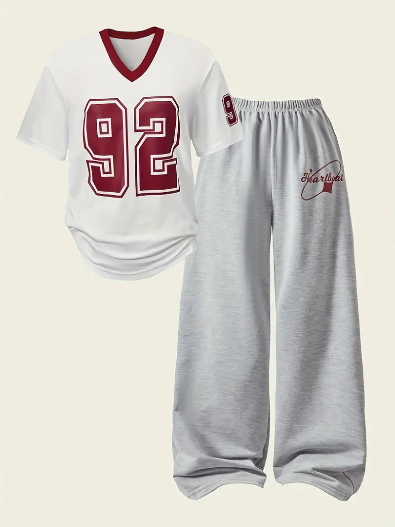 Women'S Casual T-Shirt & Jogger Pants Set